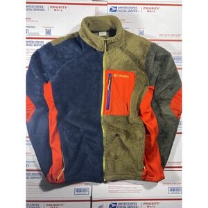 Vintage Columbia Coat Men's sz L limited edition Fleece Jacket Navy Orange Green